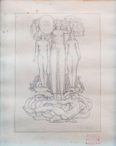 null G CRIOAI (XXth)
Study for a monument
Pencil on paper monogrammed lower right,...