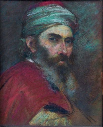 null Ecole Orientaliste (XIX-XXème)
Portrait d'homme
Pastel sur toile 
46 x 38 cm...