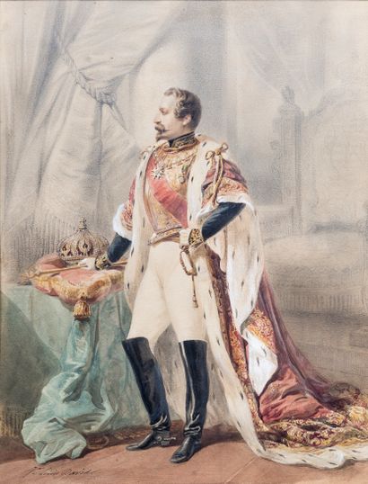null Jean-Louis DAVID (1792-1868)

Napoléon III 

Aquarelle sur papier signée en...