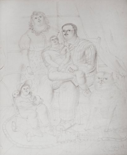 null Fernando BOTERO (1932) 

La Familia, 1969 

Crayon sur papier signé, titré et...