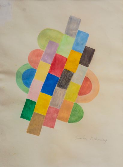 Sonia DELAUNAY (1885-1979) 
Composition 
Gouache...