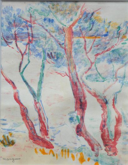 Henri MANGUIN (1874-1949) 
Les arbres à Colombier...