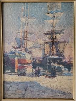 Gilbert GALLAND (1870-1956)

Navires à quai

Aquarelle...