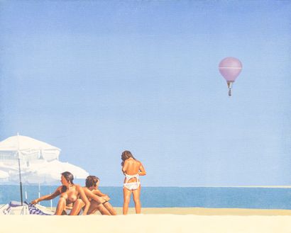 Mike FRANCIS (1938) 
Sur la plage,1984 
Huile...