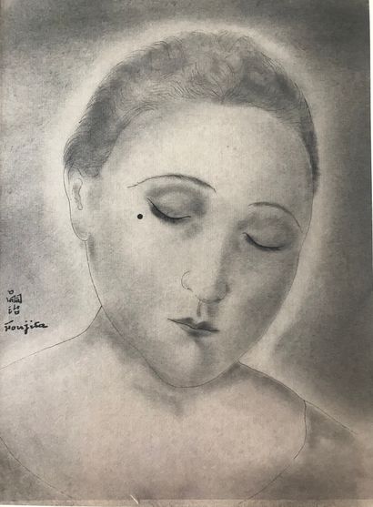 null 
Tsugouharu Léonard FOUJITA (1886-1968)

Portrait de Yuki, les yeux fermées 

1924

Encre...