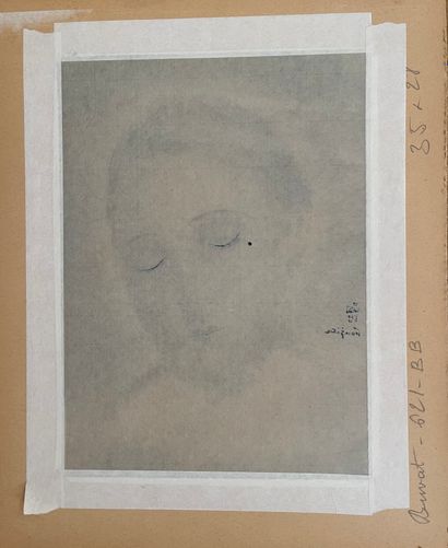  Tsugouharu Léonard FOUJITA (1886-1968) Portrait de Yuki, les yeux fermées  1924...