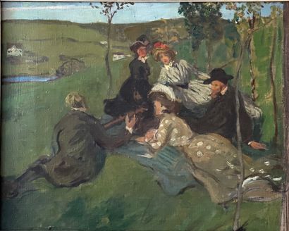 null 
Robert WEISE (1870-1923)




Lunch on the grass




Oil on canvas 




42 x...