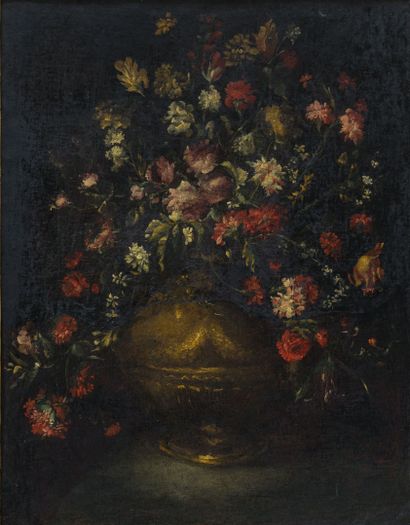  Elisabetta MARCHIONI (XVII-XVIII) 
Bouquet de fleurs 
Huile sur toile 
90 x 70 cm...