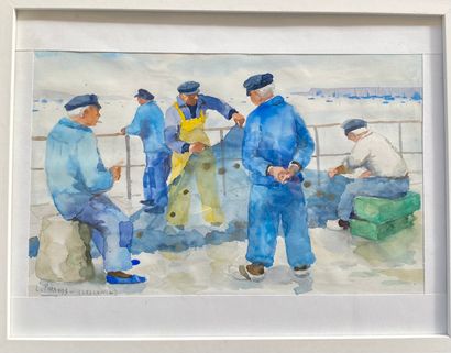null Louis PARRENS (1904-1993)

The fishermen at Lesconil 

Watercolor on paper 

Signed...