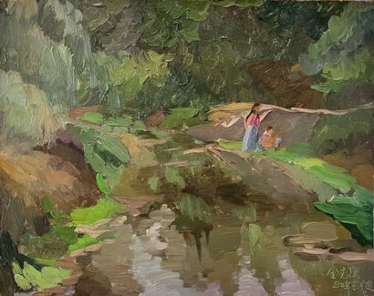 null 
PING Chen (1962)





Washerwomen by the river


Oil on cardboard 




30 x...