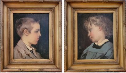  Benjamin CONSTANT (1845-1902) 
Paire de portraits des barons Gustave et Charles...