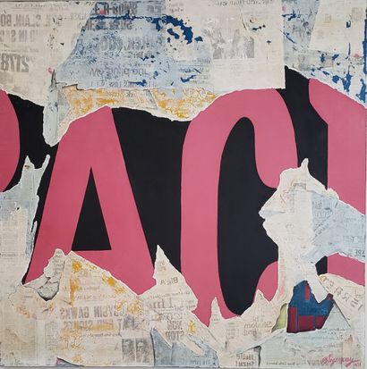  Burhan DOGANCAY (1929- 2013) AC,1970 
Technique mixte et collages sur toile signée...