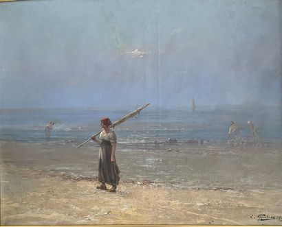 null Louis GONTIER (XIX-XX)

Return from fishing 

Oil on canvas 

Signed and dated...