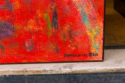  Fahr-el-Nissa ZEID (1901-1991) 
Dyptique fond rouge 
Huile sur toile signée en bas...