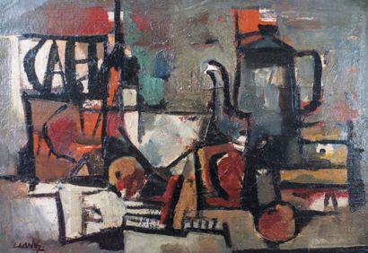 null Carlos LLANOS (1930)

Still life with a jar, circa 1950

Oil on cardboard signed...