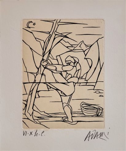 null Valerio ADAMI (1935)

Homme à la barque 

Eau forte sur papier 

Signée en bas...
