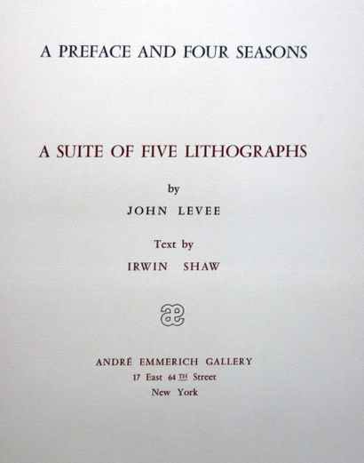 null 
John LEVEE (1924-2017) 




A Preface and Four Seasons - 1959




Portefolio...