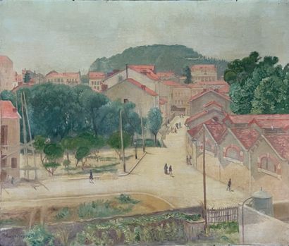 null School of the XXth century

The Sargentino street, St Roche, in Nice 

Oil on...