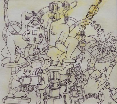 null Roberto ALTMAN (1942)

Robots 

Mixed media

Monogrammed and dated 1961 lower...