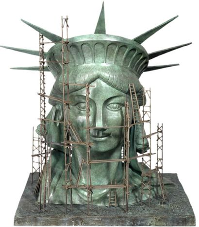null Alain GODON (1964)
Face Liftt
Proof in bronze with green and brown patina 
Signed...