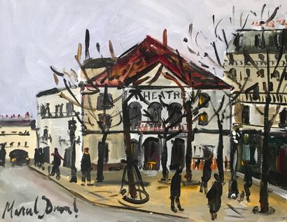 null Marcel DUVAL (1890- 1985) 
Theater in Montmartre -Paris 
Oil on canvas
Signed...