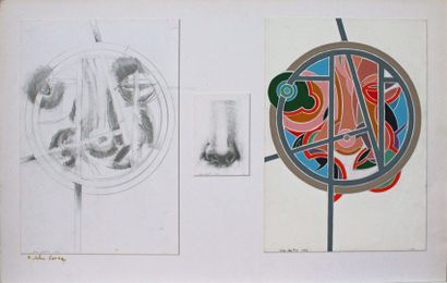 null John Harrison LEVEE (1924-2017) 
Construction d'une abstraction 
Acrylique,...
