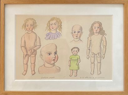 null Pierre LE-TAN (1950-2019)
Some dolls from the Jacques Bixot collection 
Ink...