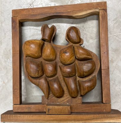 null Naum KNOP (1917-1993)
Adam and Eve 
In carved wood 
Monogrammed NK on the terrace
42...