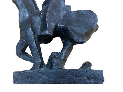 null Pablo CURATELLA MANES (1891-1962) 
Knight
Bronze with black patina
Signed Manes,...