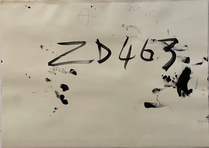 null Franz KLINE (1910-1962)
"ZD463"
Encre sur papier 
Titrée au dos et portant une...