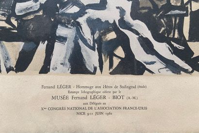 null Fernand LEGER (1881-1955) 
Hommage aux héros de Stalingrad 
Lithographie en...