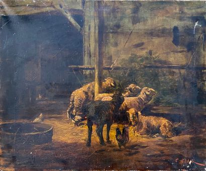 null Charles CLAIR (1860-1930)
La bergerie 
Huile sur toile 
Signée en bas à droite...
