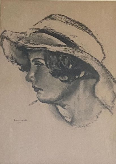 null Rodolphe FORNEROD (1877-1953)
Woman with a hat 
Charcoal on paper 
Signed lower...