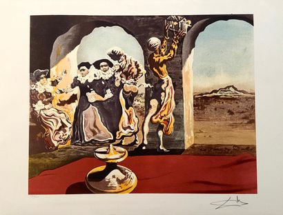 null D'après Salvador Dali (1904-1989)
Buste de Voltaire
Lithographie en couleurs...