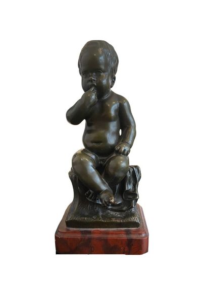 null Eugène HAZART (1838-1891)
Enfant suçant ses doigts 
Épreuve en bronze à patine...