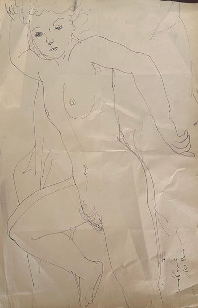 Max PAPART (1911-1994)
Reclining nude (front/back)
Ink...