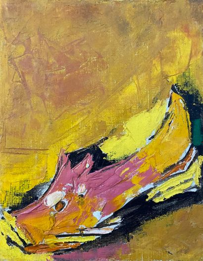 null Maqbool Fida HUSAIN (1915-2011)
Composition de six oeuvres 
Six huiles sur toile...