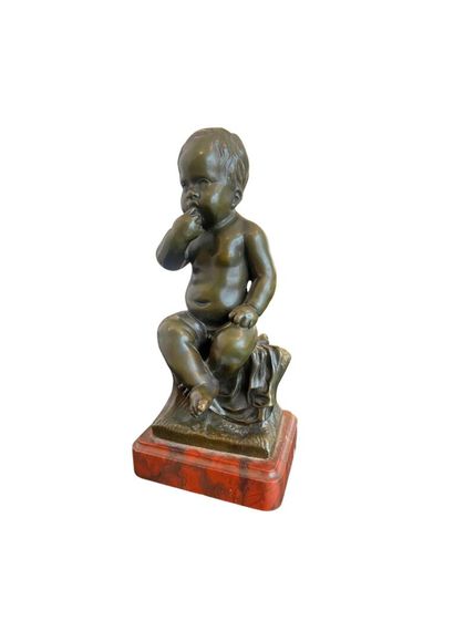 null Eugène HAZART (1838-1891)
Enfant suçant ses doigts 
Épreuve en bronze à patine...