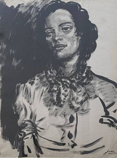 null Luis Felipe Vicente JOU I SENABRE (1882-1968) 
Femme de léger profil 
Encre...