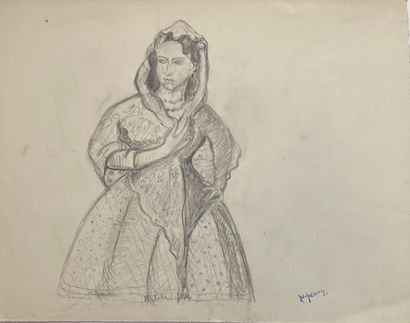 null Dimitrios Emmanuel GALANIS (1882-1966)
Femme à la mantille (verso); Visage de...