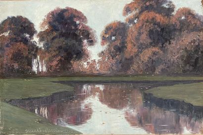 null Harald GALLÉN (1880-1931)
L'étang 
Huile sur toile 
Signée et datée 1910 en...