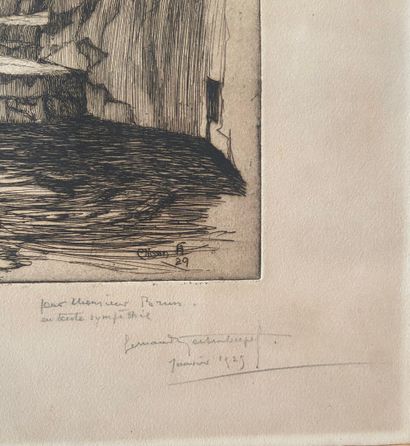 null Fernand HERTENBERGER (1882-1970)
Village of Clisson, 1929
Black etching on paper...