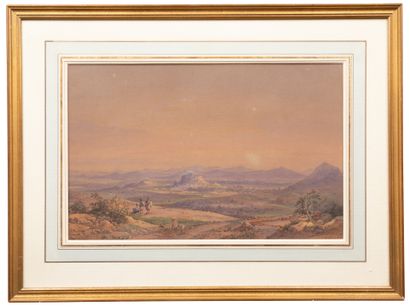 Joseph (Giovanni) SCHRANZ (1803-c.1866) The countryside in Greece
Watercolor on paper
Signed...