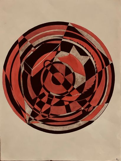 Rosalia Moisevna RABINOVICH (1895-1988) Composition with circle and anvil
Gouache...