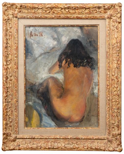 Jacques FAVRE DE THIERRENS (1895-1973) Nude back
Oil on cardboard
Signed upper right...