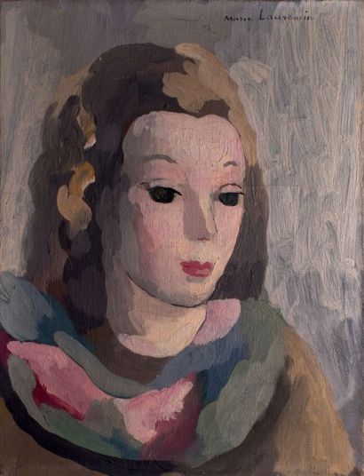 Marie LAURENCIN (1883-1956) (*)Portrait de jeune fille
Huile sur toile signée en...