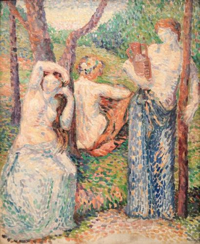 Hippolyte PETITJEAN (1854-1929) 
(*)Les Trois Baigneuses, circa 1910
Huile sur toile
73...