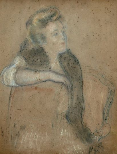 Louis LEGRAND (1863-1951) 
Portrait de femme
Dessin sur papier, signé en bas à droite
65...