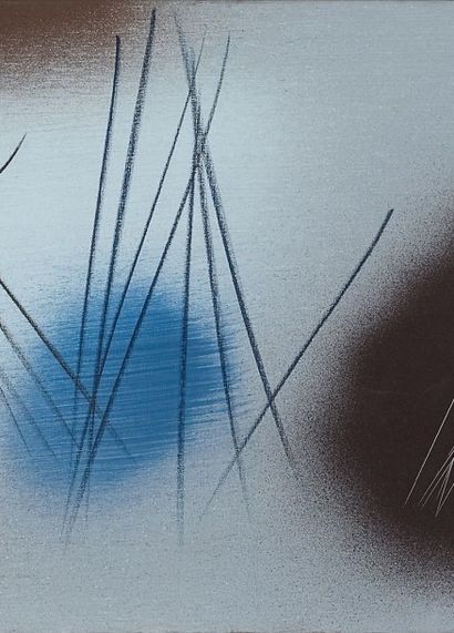 Hans HARTUNG (1904-1989) 
T1961-H5, 1961
Huile sur toile, signée et datée en bas...