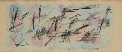 Jean BAZAINE (1904-2001) Abstraction, 1957
Encre et aquarelle sur papier marouflé...